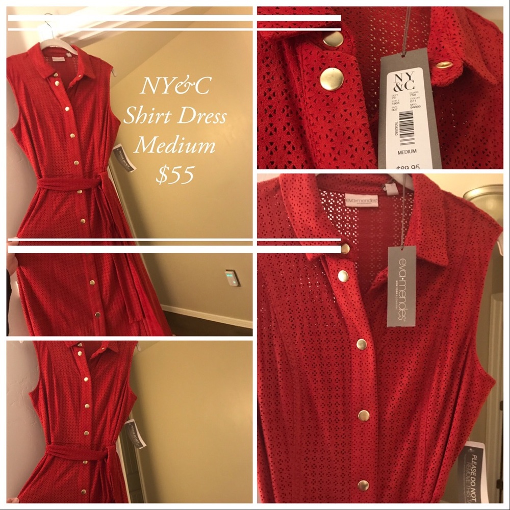 Brand new with tags velvety shirt dress!